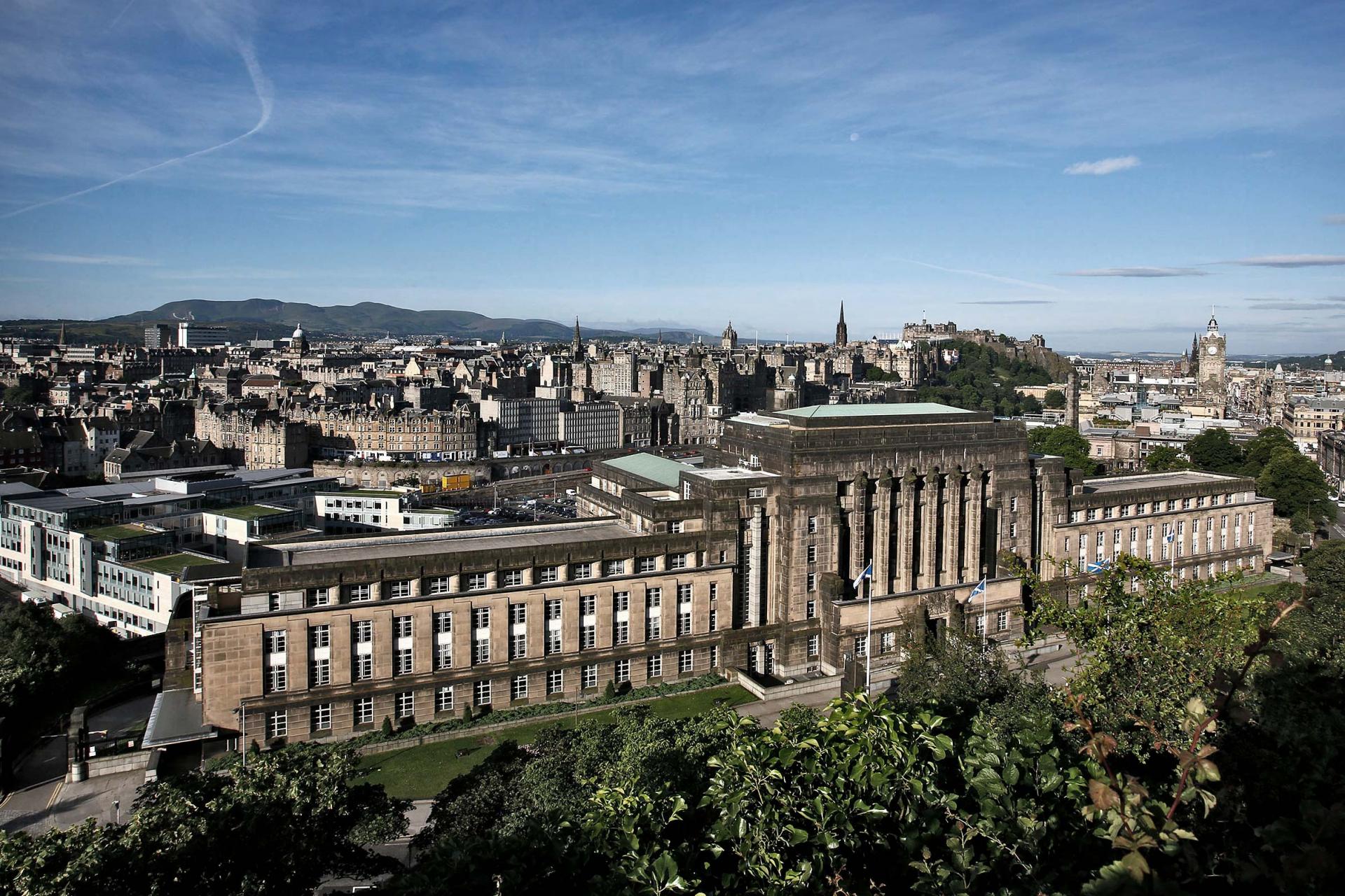 Aerial view of St Andrew's House in Edinburgh