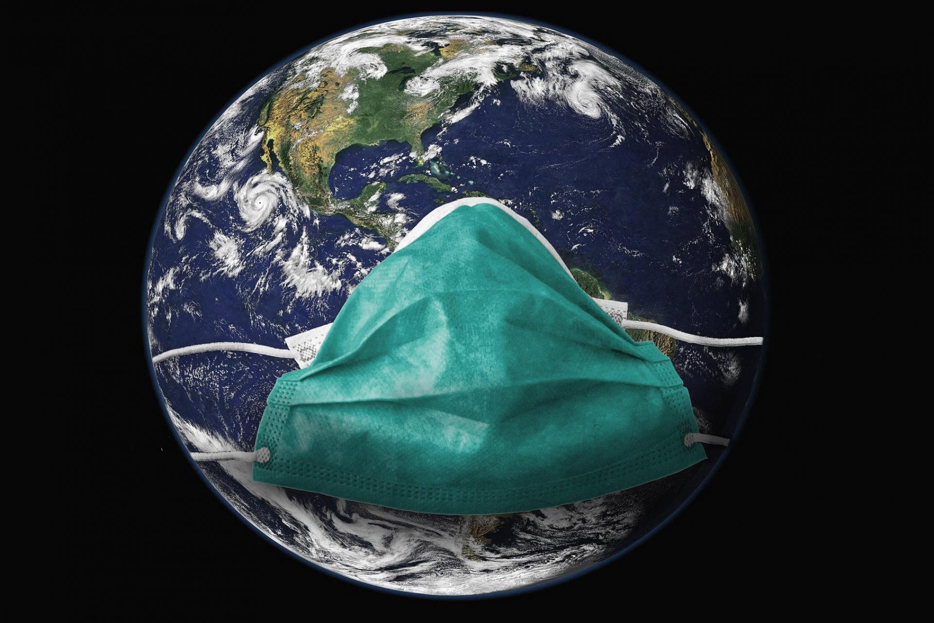 Planet Earth with Mask on