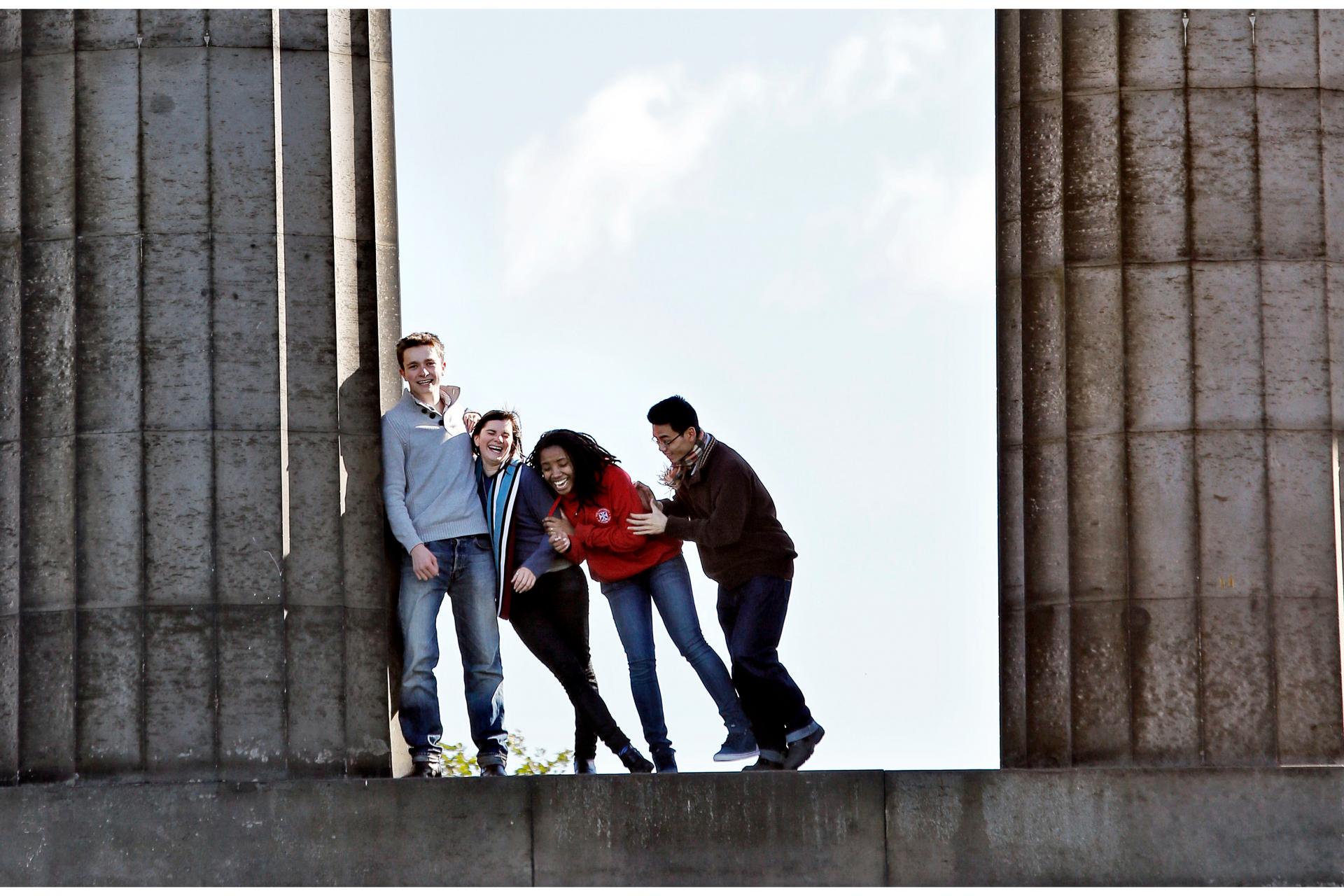 Students on Calton Hill
