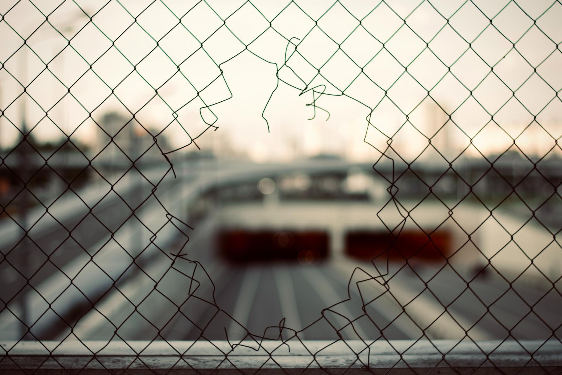 Fence over motorway