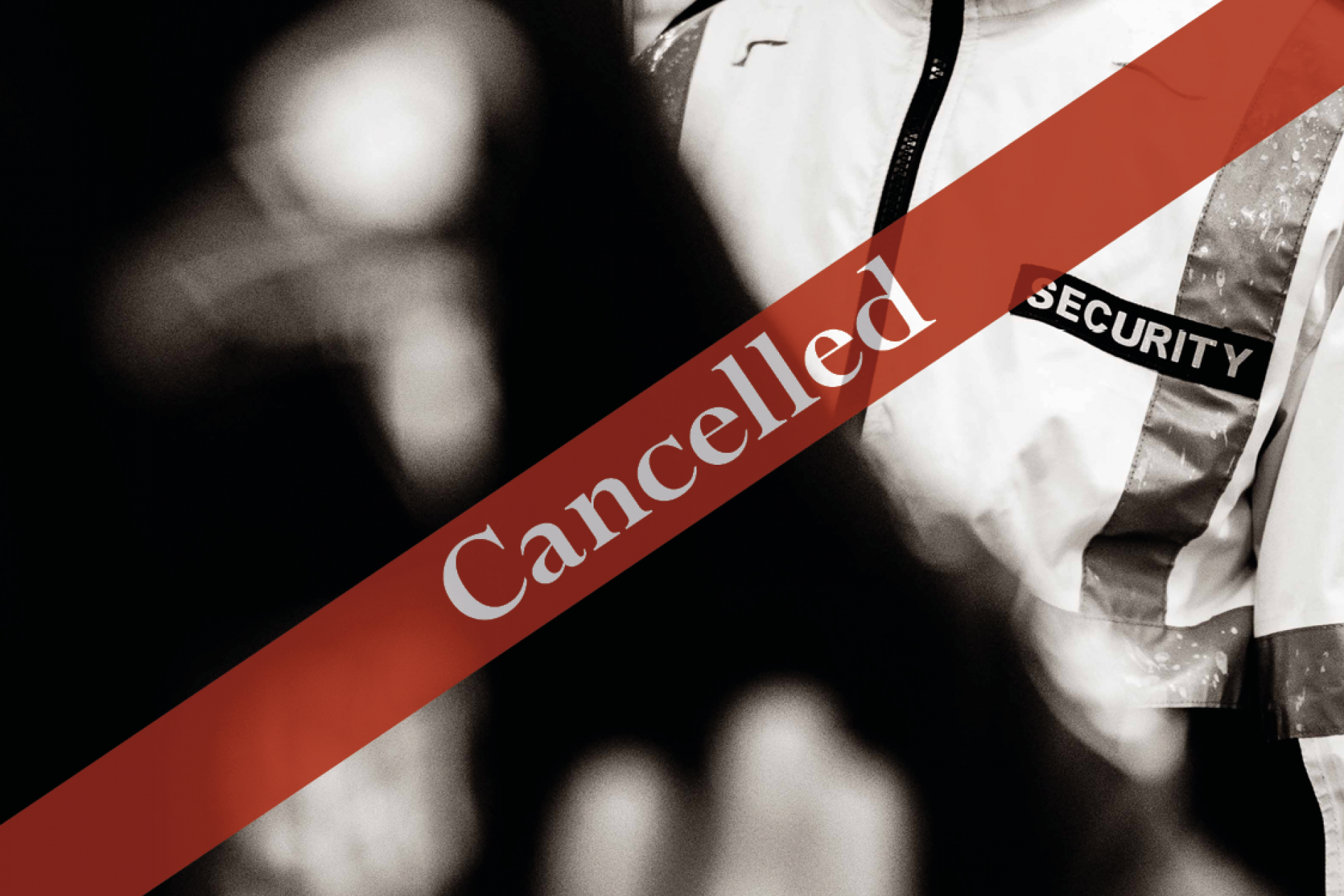 Black and white security jacket - event cancelled