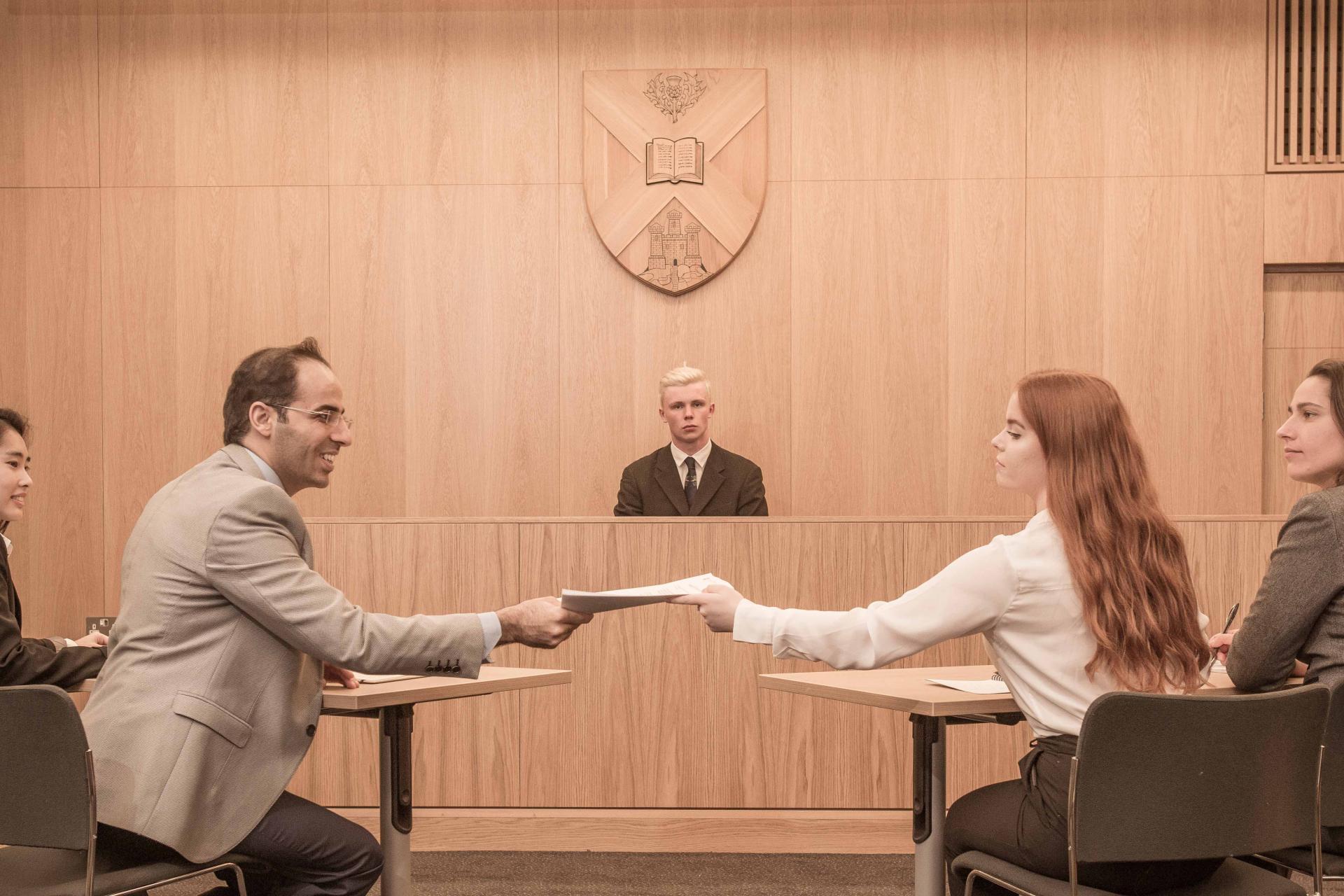 Students mooting at Edinburgh Law School