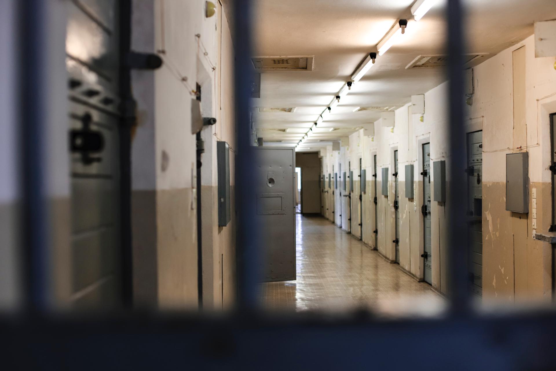 Empty prison corridor