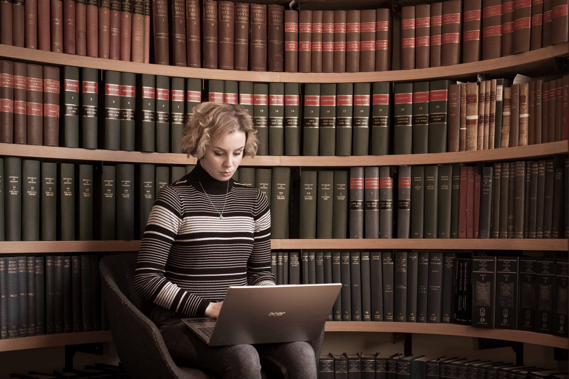 Student working on laptop