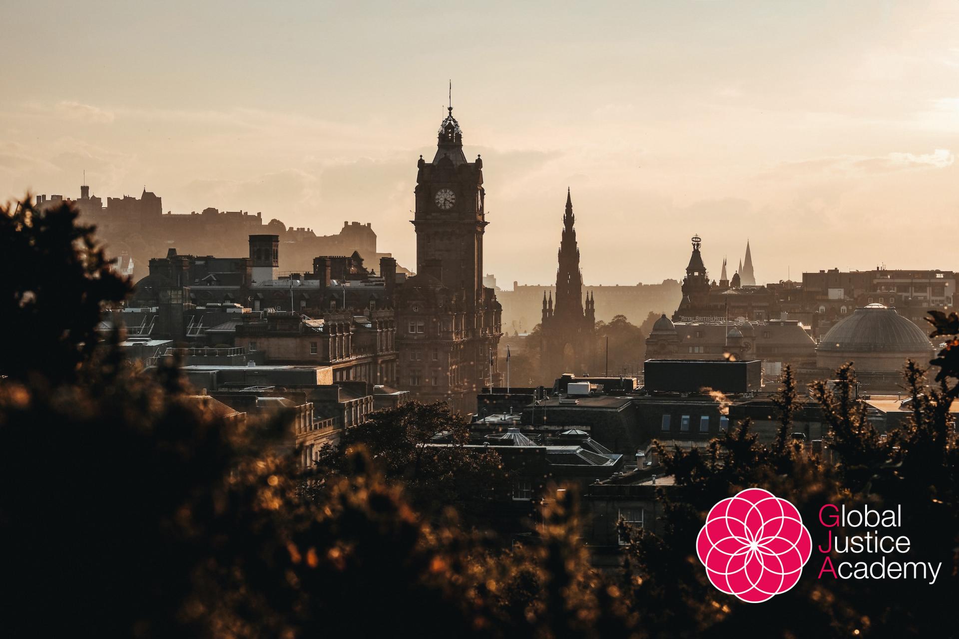 Sunset over Edinburgh with the Castle in the background