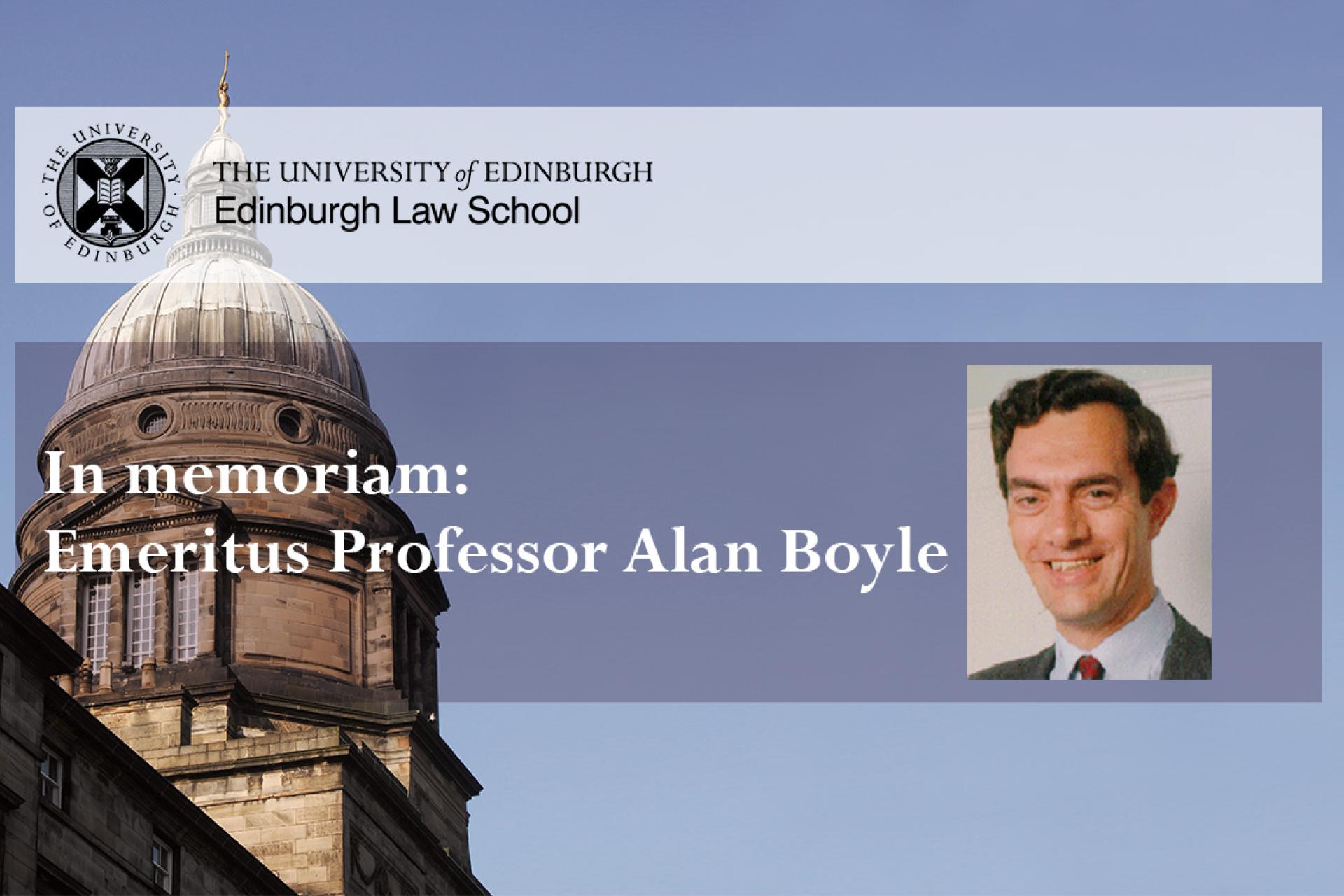 In memoriam: Emeritus Professor Alan Boyle