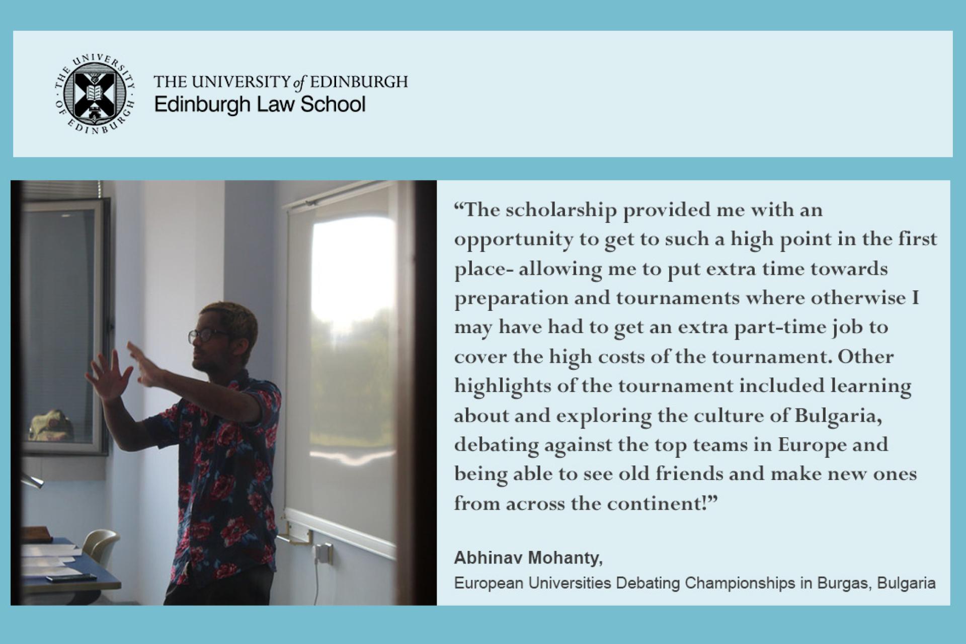 The scholarship provided me with an opportunity to get to such a high point in the first place- allowing me to put extra time towards preparation and tournaments where otherwise I may have had to get an extra part-time job to cover the high costs of the tournament. Other highlights of the tournament included learning about and exploring the culture of Bulgaria, debating against the top teams in Europe and being able to see old friends and make new ones from across the continent!