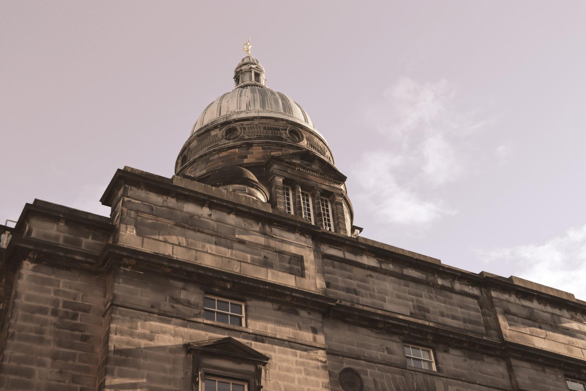 Old College campus set against a blue sky, Edinburgh