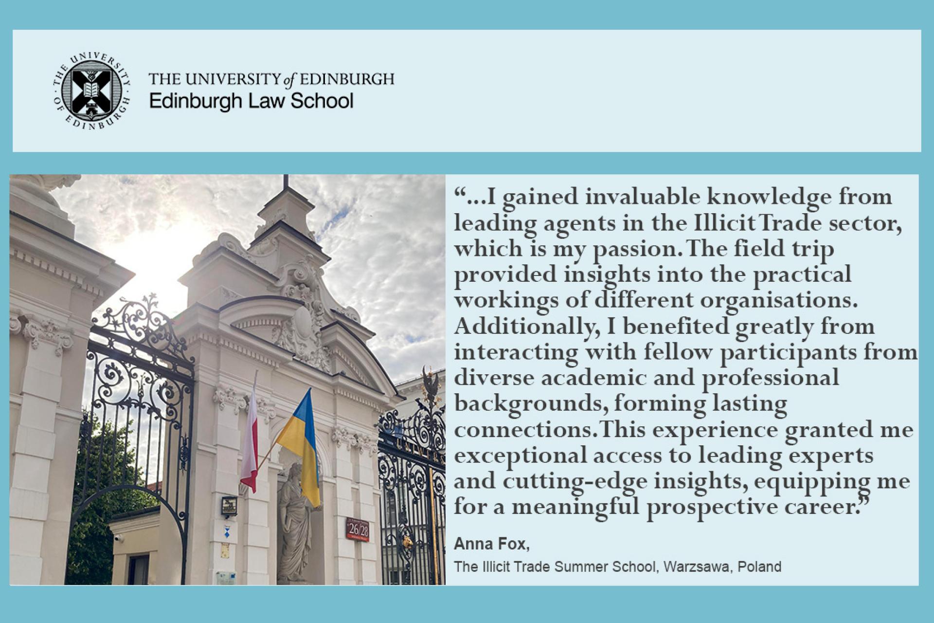 Quote from Anna: I gained invaluable knowledge from leading agents in the Illicit Trade sector, which is my passion. 