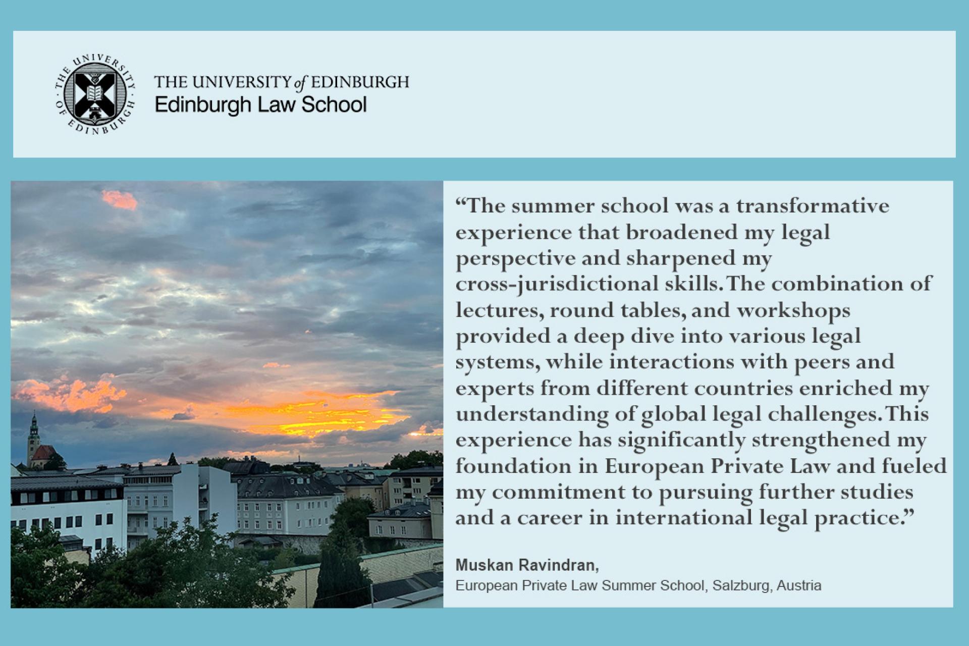 Quote from Muskan: he combination of lectures, round tables, and workshops provided a deep dive into various legal systems, while interactions with peers and experts from different countries enriched my understanding of global legal challenges.