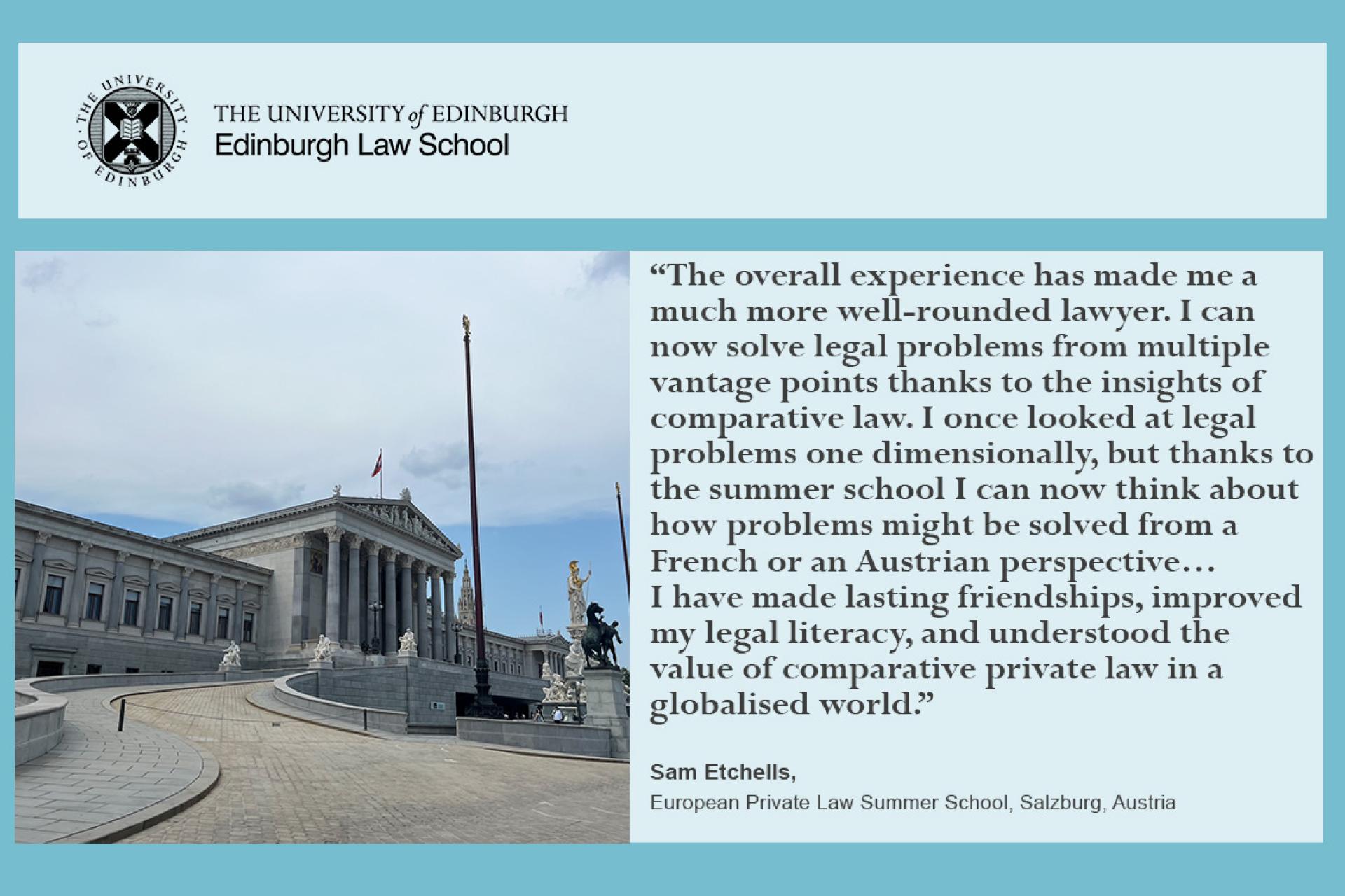 Quote from Sam: The overall experience has made me a much more well-rounded lawyer. 