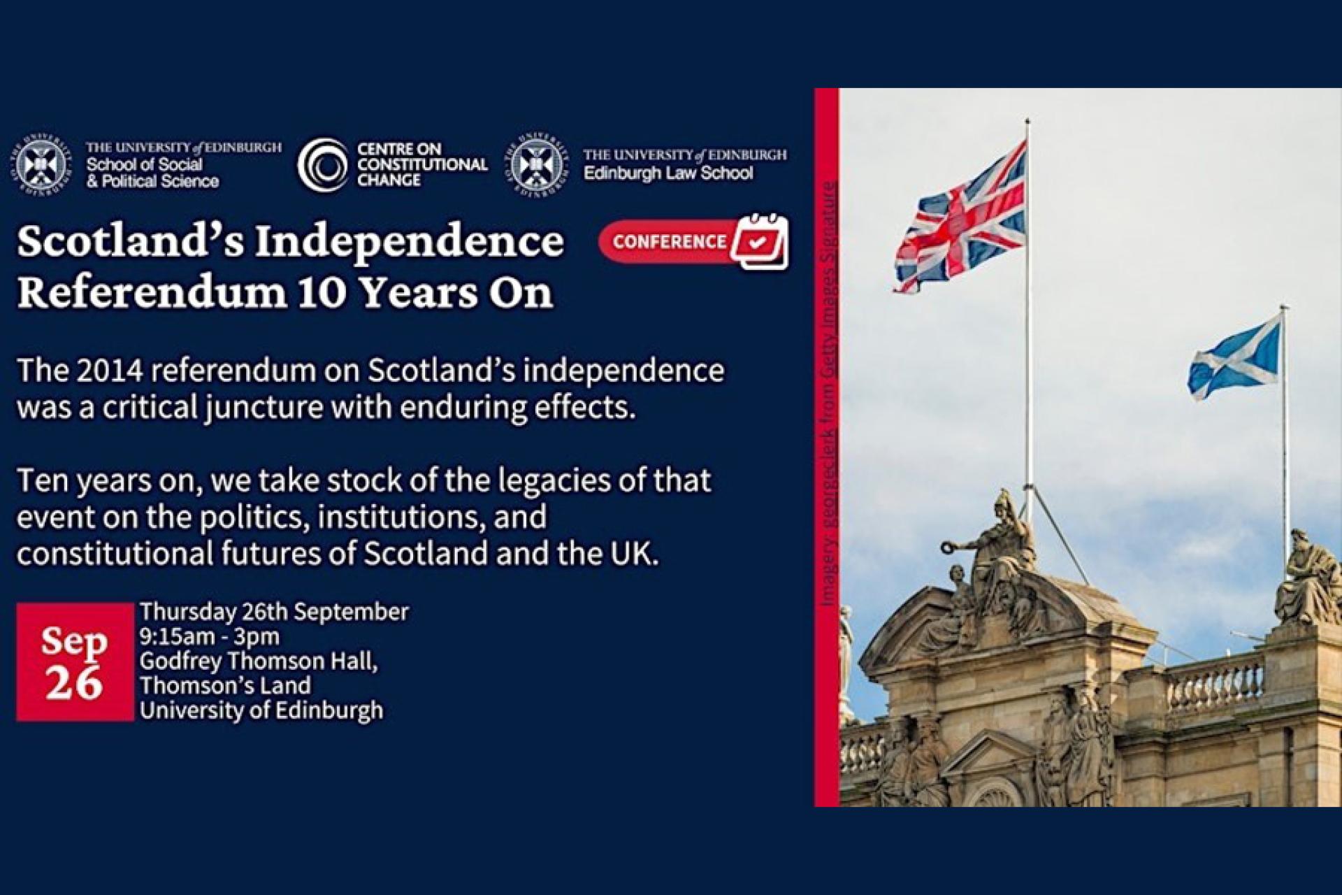 Scotland's Independence Referendum 10 Years On Event Poster