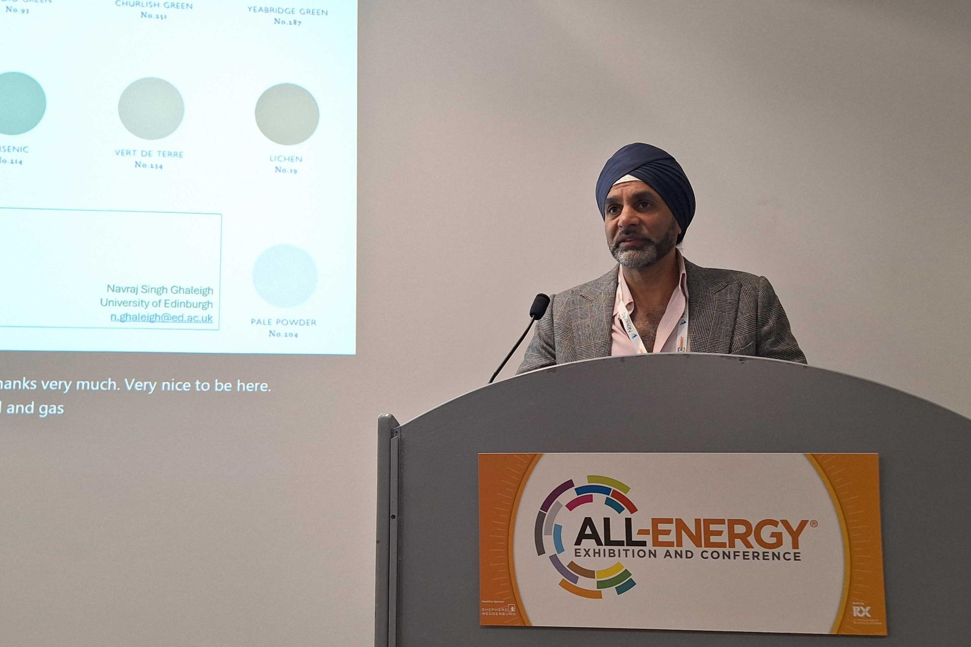 Navraj speaking at all energy event