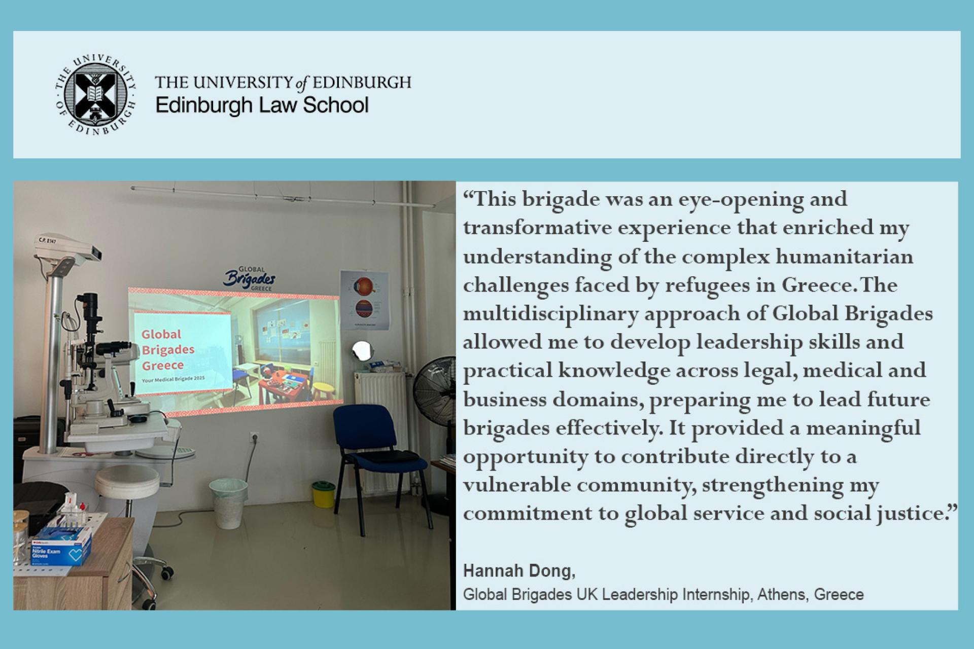 This brigade was an eye-opening and transformative experience that enriched my understanding of the complex humanitarian challenges faced by refugees in Greece. The multidisciplinary approach of Global Brigades allowed me to develop leadership skills and practical knowledge across legal, medical and business domains, preparing me to lead future brigades effectively. It provided a meaningful opportunity to contribute directly to a vulnerable community, strengthening my commitment to global service and social