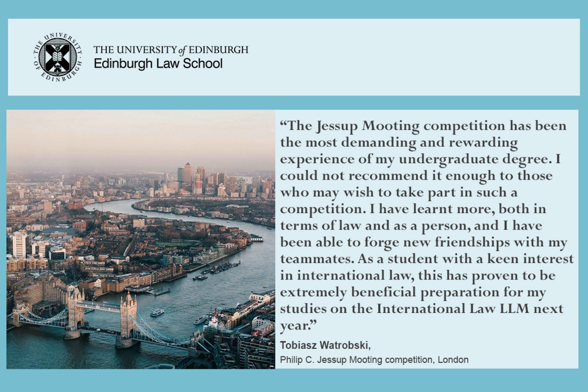 Tobiasz went to London for the Jessup Mooting Competition
