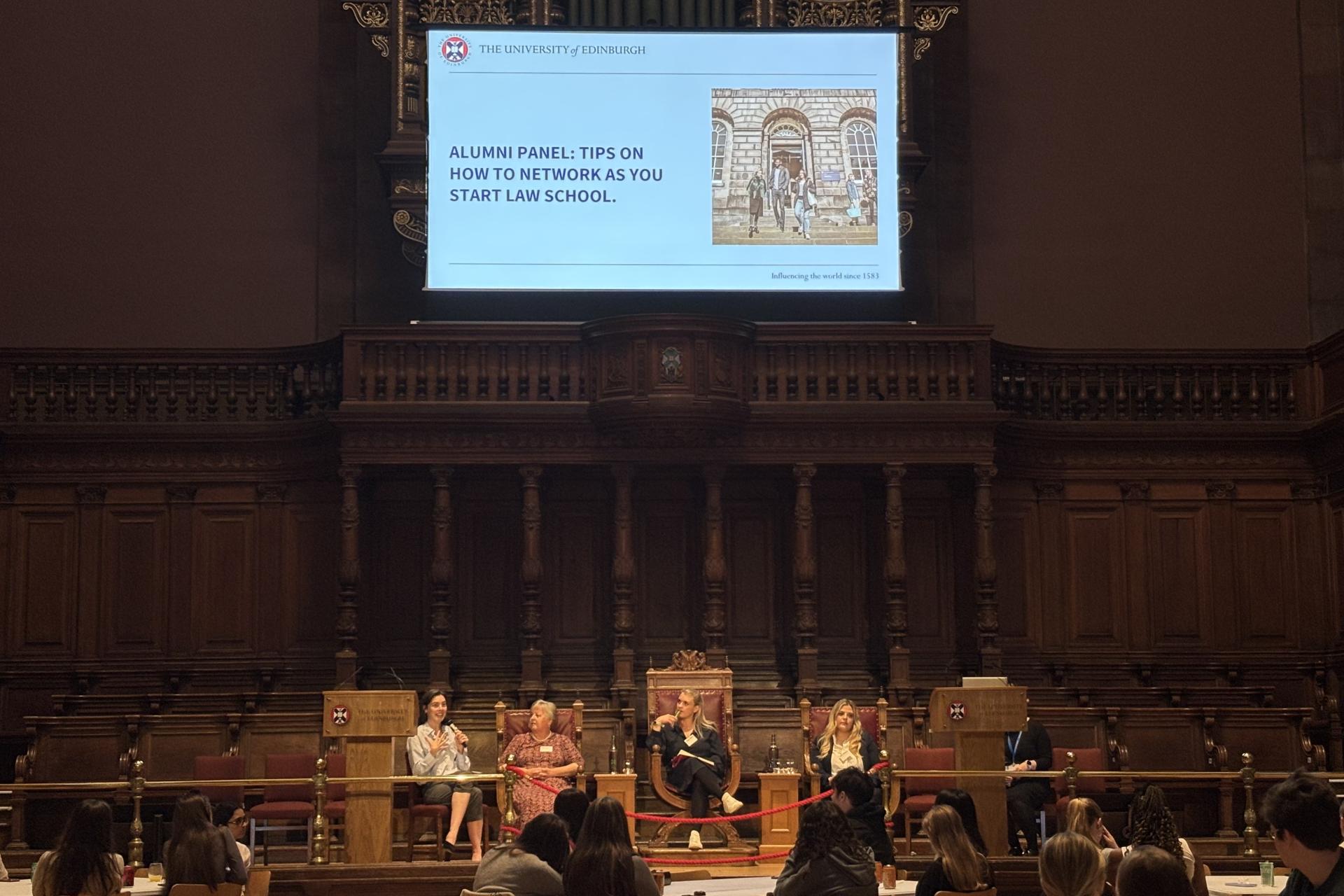 Alumni Panel speaking to students