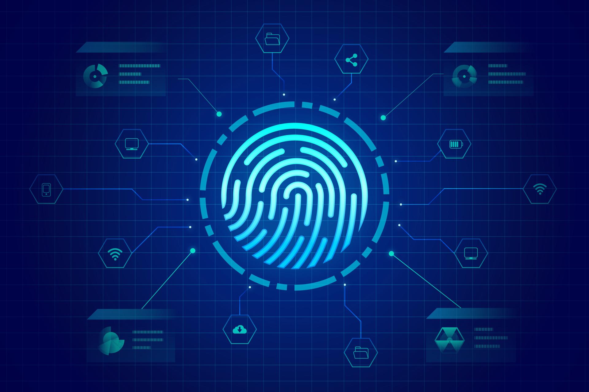a blue fingerprint