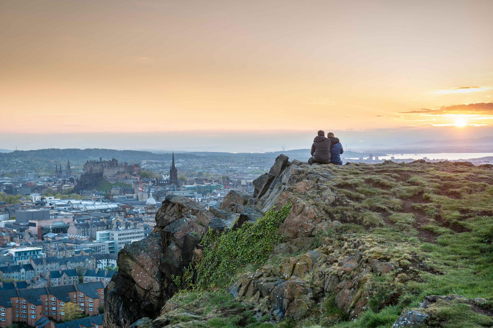 View from Arthur's Seat at sunset