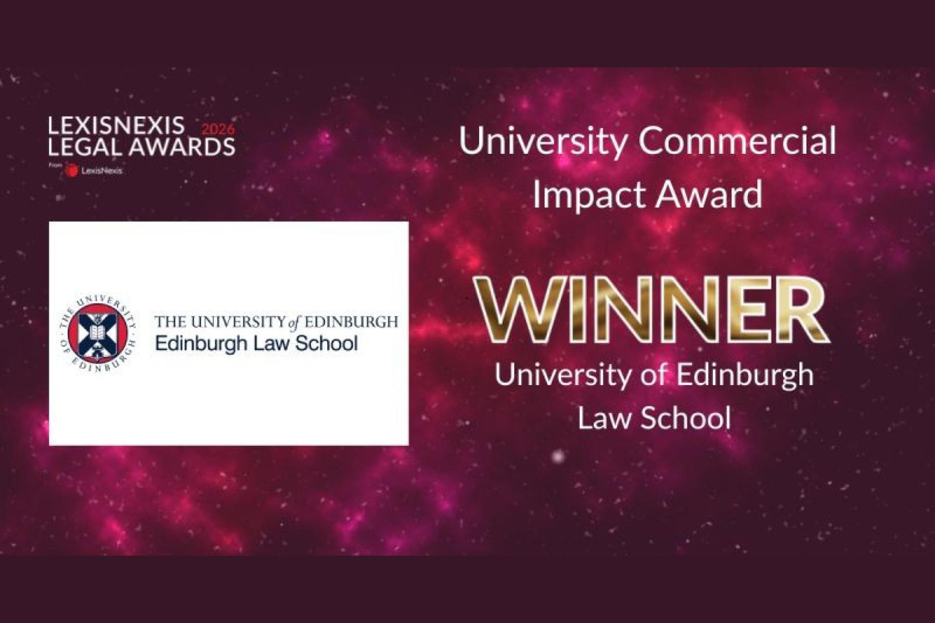 LexisNexis logo and University of Edinburgh logo on a dark purple background