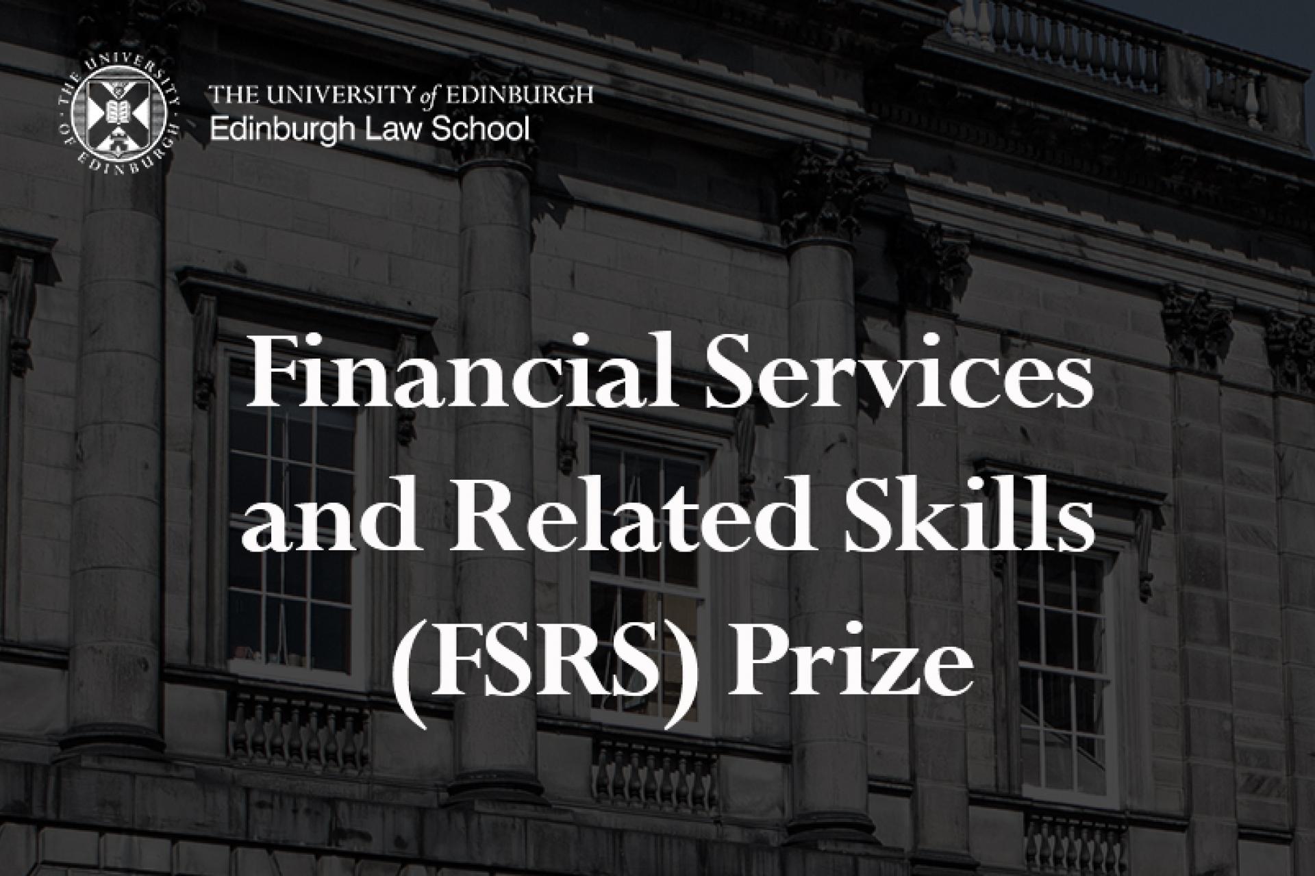 White text on a black background 'Financial Services and Related Skills Prize