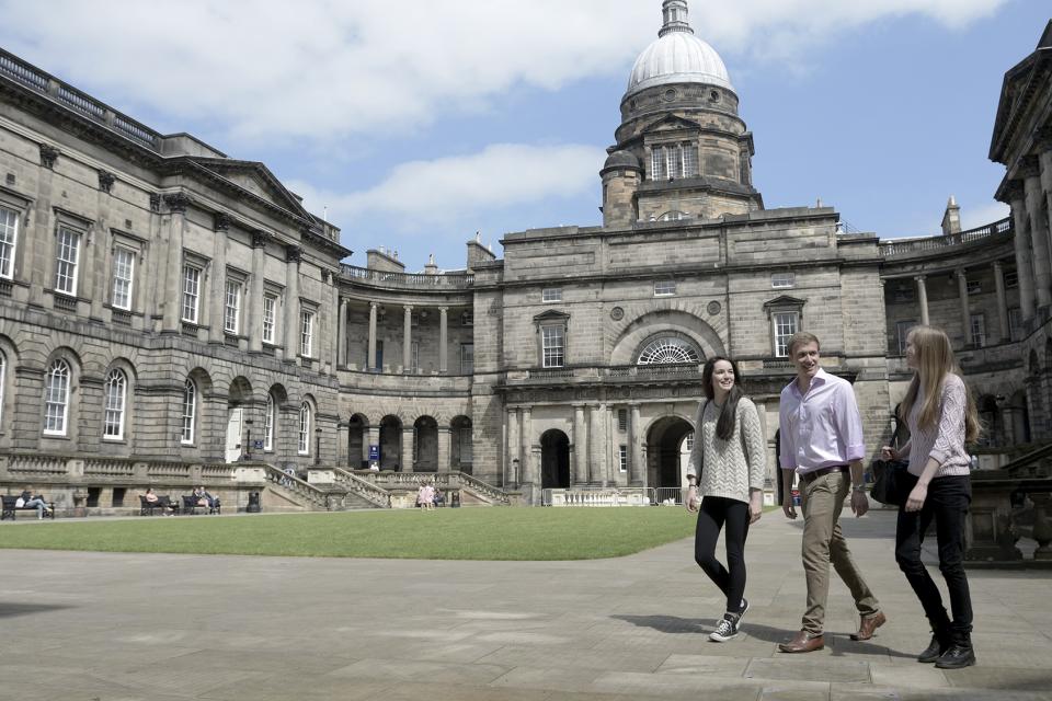 Students in Old College Quad