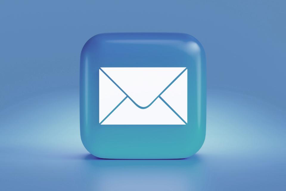 email icon on a blue background