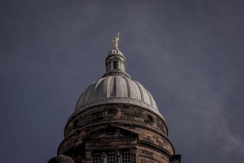 Old College campus set against a blue sky, Edinburgh